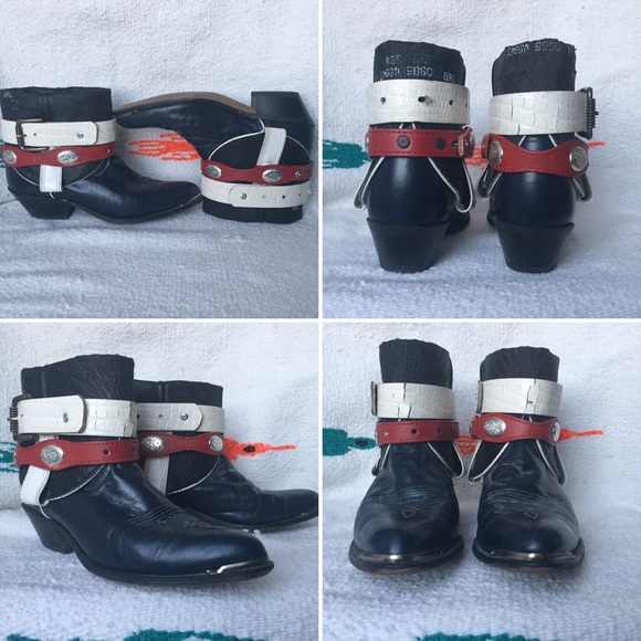 7/7.5 red white and blue vintage boot refashion