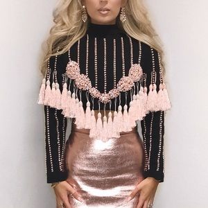 Balmain inspired tassle top