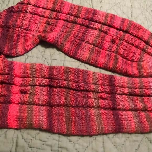 Hand knit XXlong cowl neck scarf