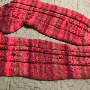 Hand knit XXlong cowl neck scarf