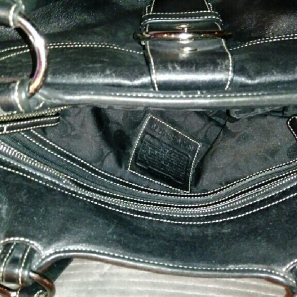 Large Leather Black Coach Bag