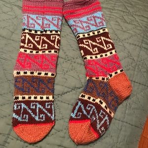 Hand knit knee-high stockings