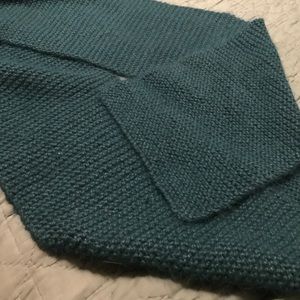 Teal Hand knit Angora woolen scarf