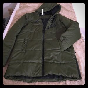 Fabletics green puffer coat