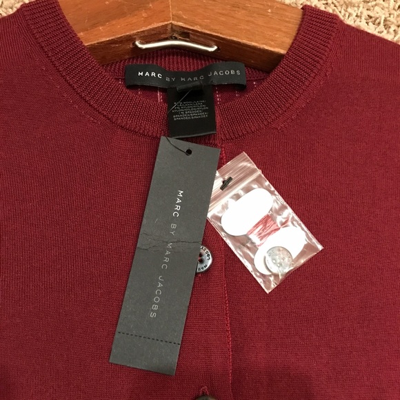 NWT Marc by Marc Jacobs burgundy cardigan XS - Picture 3 of 4