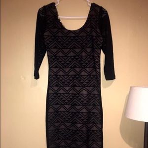 Knee length black lace dress size 2