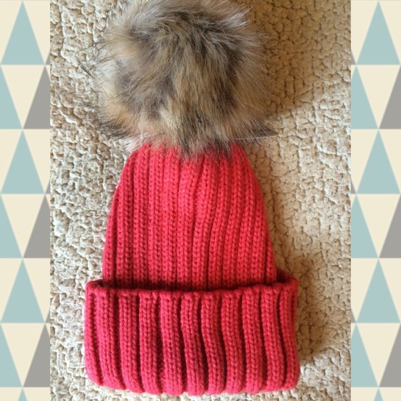 Fur Pom Pom Beanie Hat