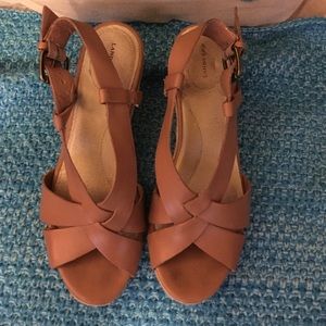 Brown espadrilles size 6 by Lands End