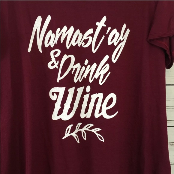 Plus Size Namast'ay and Drink Wine Graphic Tee - Picture 2 of 2