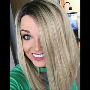 Blonde bob lace front wig heat resistant