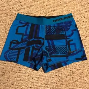 SALE! Blue&Black Print Nike Pro Spandex