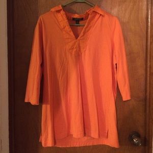 RALPH LAUREN Tunic V-Neck Orange Size 1X RL