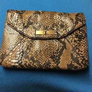 Banana Republic Snakeprint Clutch Gold Chain Strap