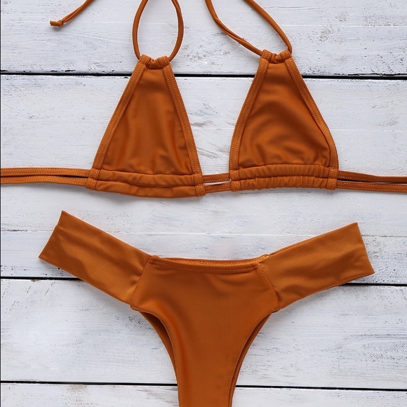 BROWN BOHO TRIANGLE BIKINI