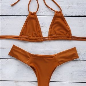 BROWN BOHO TRIANGLE BIKINI
