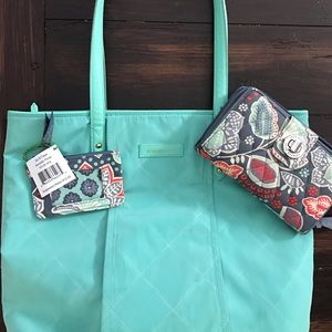 🚨FLASH SALE🚨Vera Bradley Preppy Poly Tote, Mint