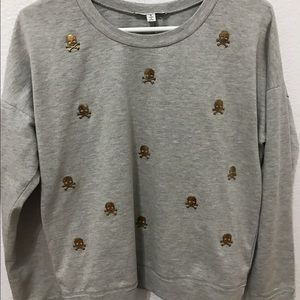 Gray skull sweater
