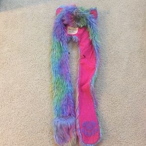 Rainbow Bear SpiritHood (faux fur)