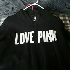 Pink sweatshirt half way zipper