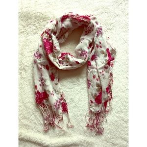 Floral tassel scarf