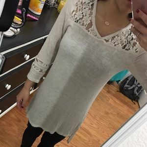 Lace long sleeve shirt