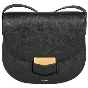 Celine Trotteur Small Black Grained Leather