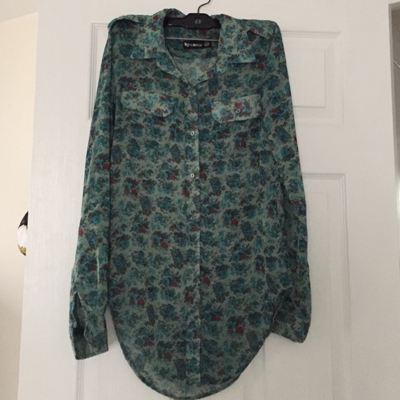 Floral sheer button down - Picture 2 of 4