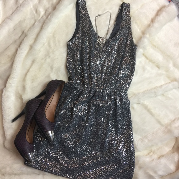 Express Dresses & Skirts - Silver Sequin Dress