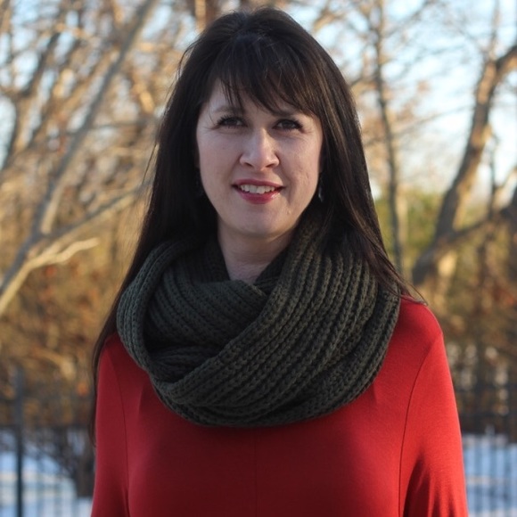 LAST ONE Olive Braided Infinity Scarf - Picture 2 of 2