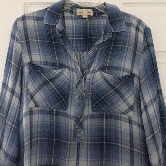 Blue flannel button down