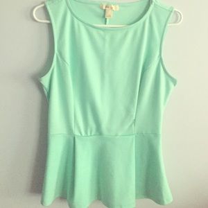 Forever 21 Mint Peplum Top