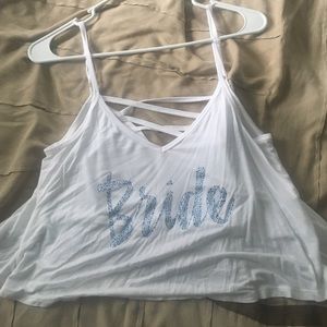 Cropped VS bride shirt worn once