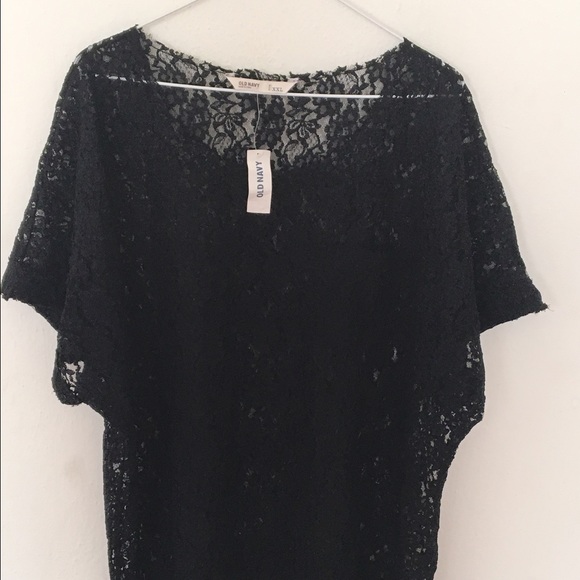 Short sleeve see-thru lace shirt