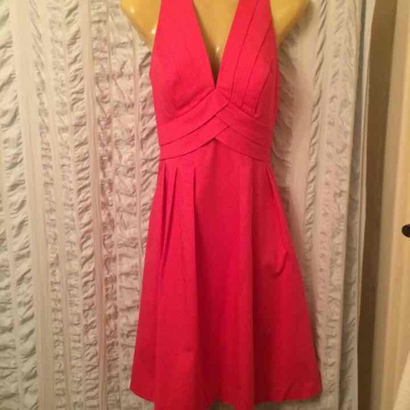 Calvin Klein Coral Stretch Sateen Dress - 4