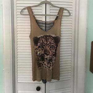 Tank top with fringe back