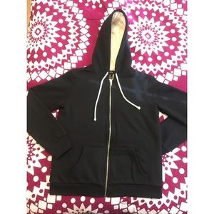 Black Fleece Hoodie with Faux Fur Lining
