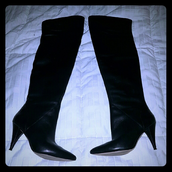 Black Over the Knee Microsuede Drawstring Boots | Lime Lush  Over the knee boots
