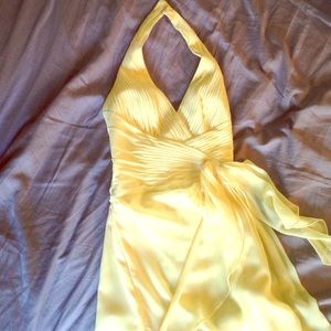 Long chiffon yellow dress