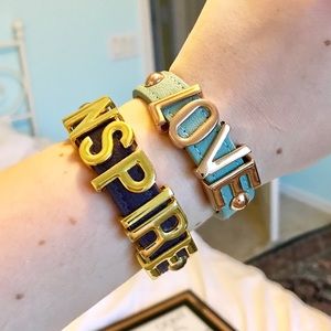 Bcbg love and inspire letter bracelets