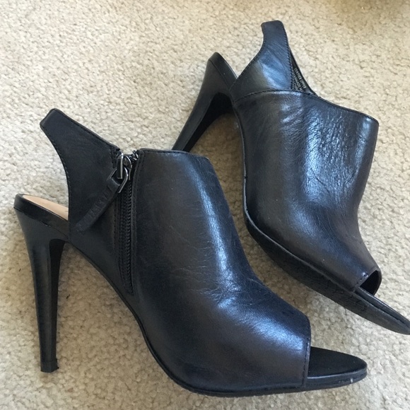 Tesori slingback peep toe boots