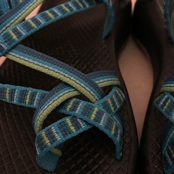 Women's Chacos ZX2 blue and green printed 7 - Picture 3 of 4
