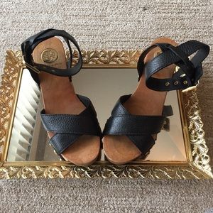 Tory Burch Wooden Wedges.