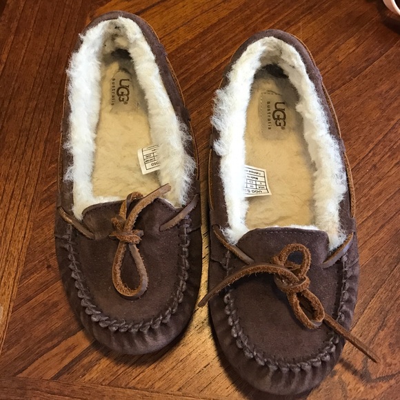 Brown Ugg moccasins woman's size 5