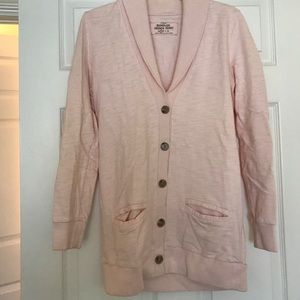 J.crew baby pink terry cardigan