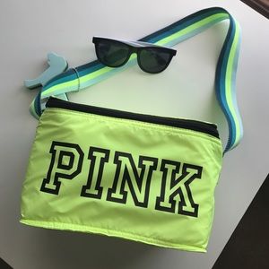 NWOT PINK Mini Cooler/Sunglasses