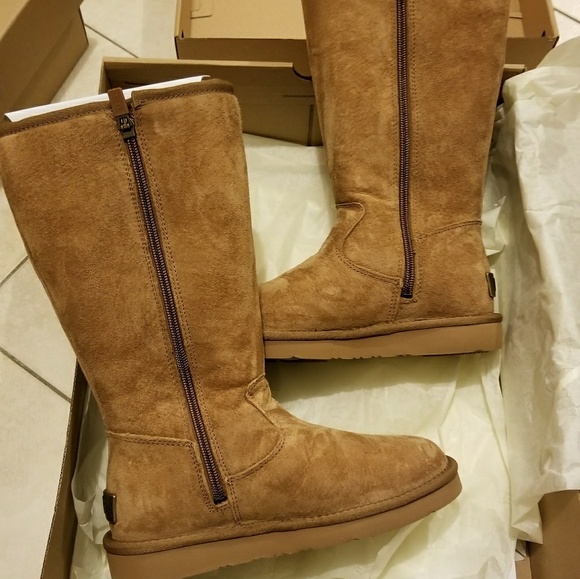 UGG Women's Alber Suede Chestnut BOOTS Size 5 - Picture 2 of 7
