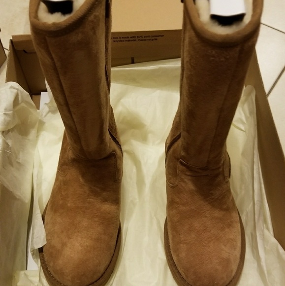 UGG Women's Alber Suede Chestnut BOOTS Size 5 - Picture 4 of 7