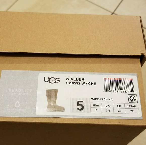 UGG Women's Alber Suede Chestnut BOOTS Size 5 - Picture 6 of 7