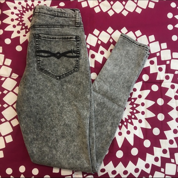 Grey Acid Wash High Waisted Jeggings - Picture 1 of 3