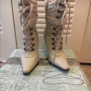 Black and grey boots